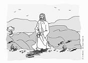 Zum Ausmalbild „Jesus betet und fastet in der Wüste“ - Kindergottesdienst