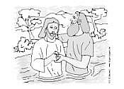 Zum Ausmalbild „Johannes d.T. tauft Jesus“ - Kindergottesdienst